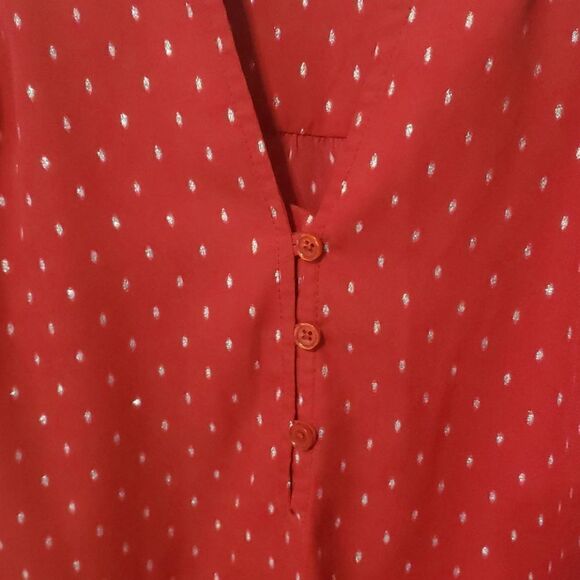 Radiant red blouse with silver detail - Picture 6 of 6